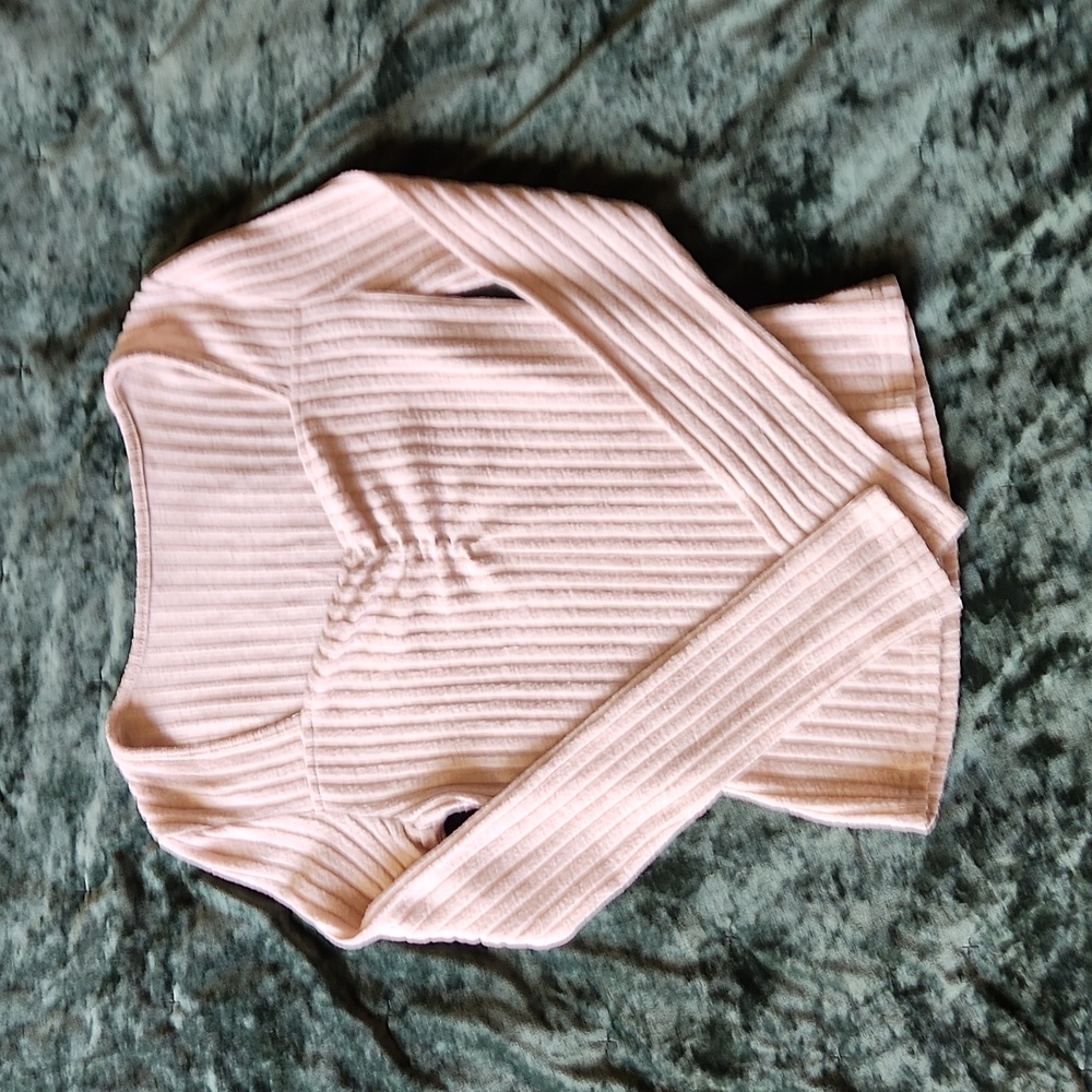 SHEIN Ribbed Beige Long Sleeve